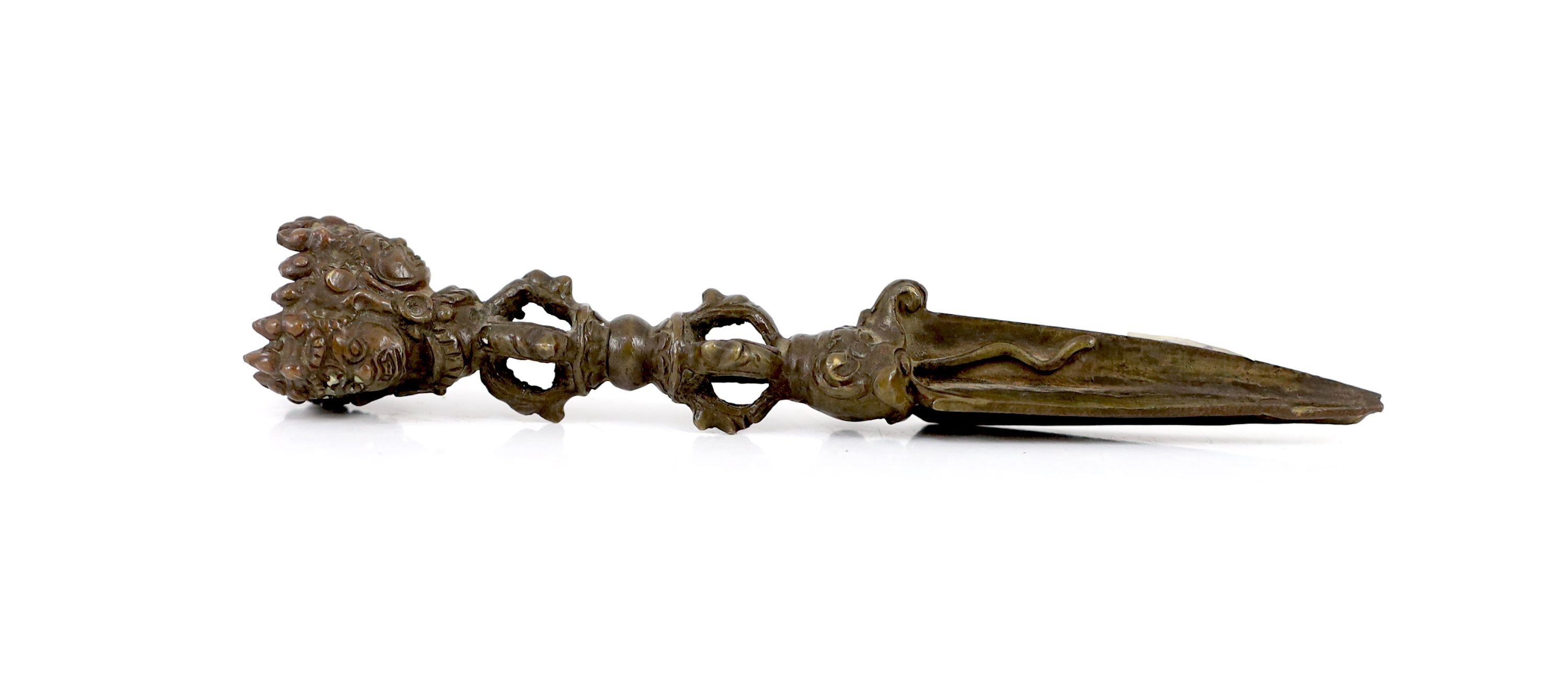 A Tibetan bronze Purba, 17th/18th century, 18cm